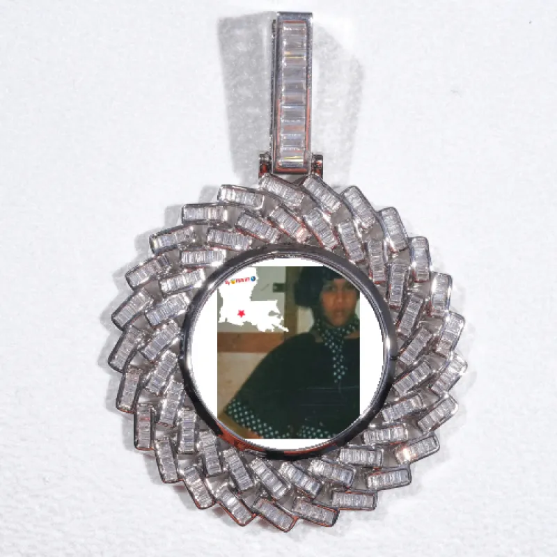 Large 3D Baguette Custom Picture Pendant sold by The GUU Shop