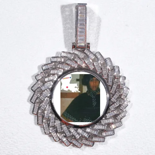 Large 3D Baguette Custom Picture Pendant sold by The GUU Shop