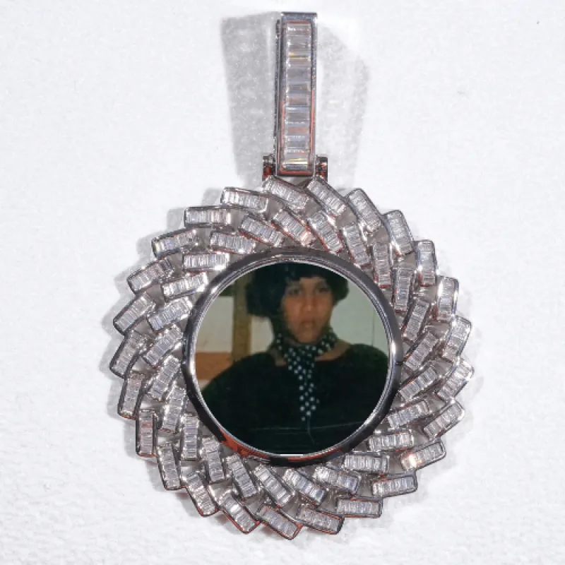 Large 3D Baguette Custom Picture Pendant sold by The GUU Shop