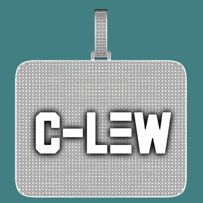 CUSTOM LETTER NECKLACE 3D BIG SQUARE sold by The GUU Shop