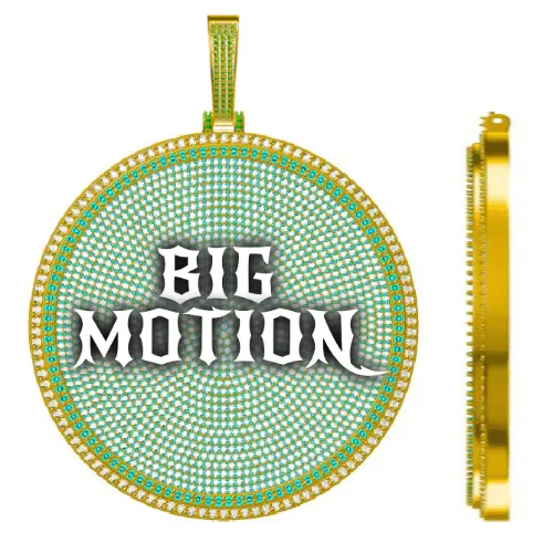 CUSTOM LETTER NECKLACE 3D BIG DISC sold by The GUU Shop