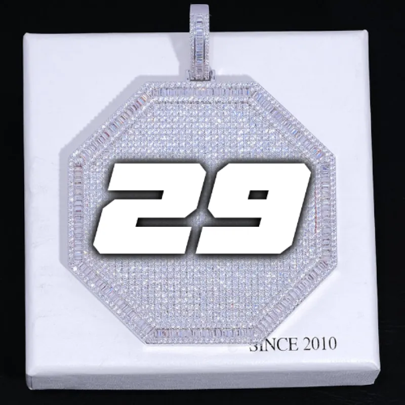 CUSTOM LETTER NECKLACE 3D BIG OCTAGON made by The GUU Shop