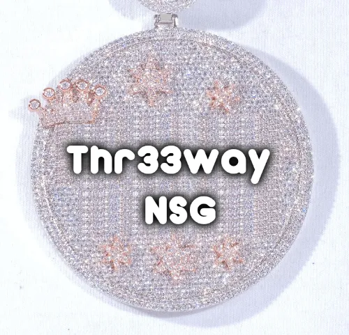 CUSTOM LETTER NECKLACE 3D BIG CROWN DISC sold by The GUU Shop