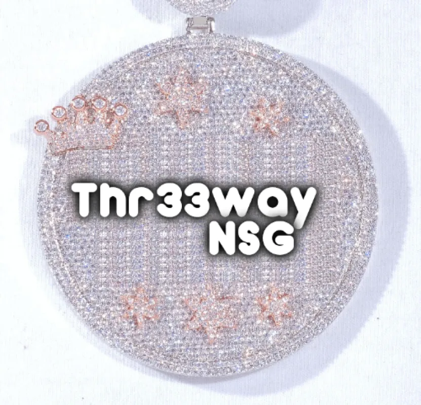 CUSTOM LETTER NECKLACE 3D BIG CROWN DISC made by The GUU Shop