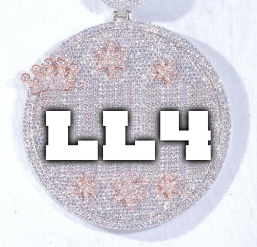 CUSTOM LETTER NECKLACE 3D BIG CROWN DISC made by The GUU Shop