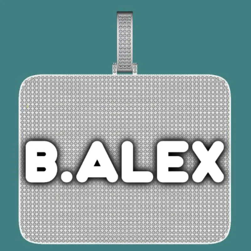 CUSTOM LETTER NECKLACE 3D BIG SQUARE sold by The GUU Shop