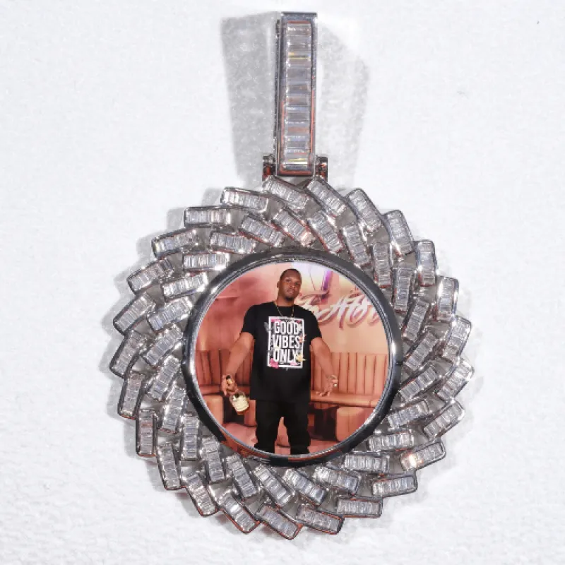 Large 3D Baguette Custom Picture Pendant made by The GUU Shop