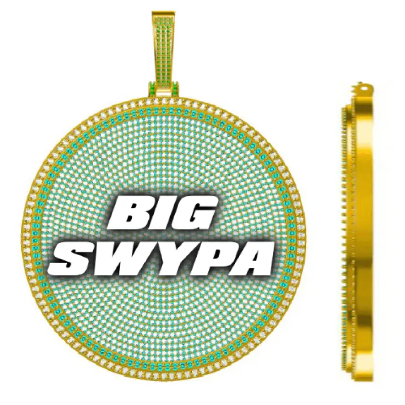 CUSTOM LETTER NECKLACE 3D BIG DISC sold by The GUU Shop