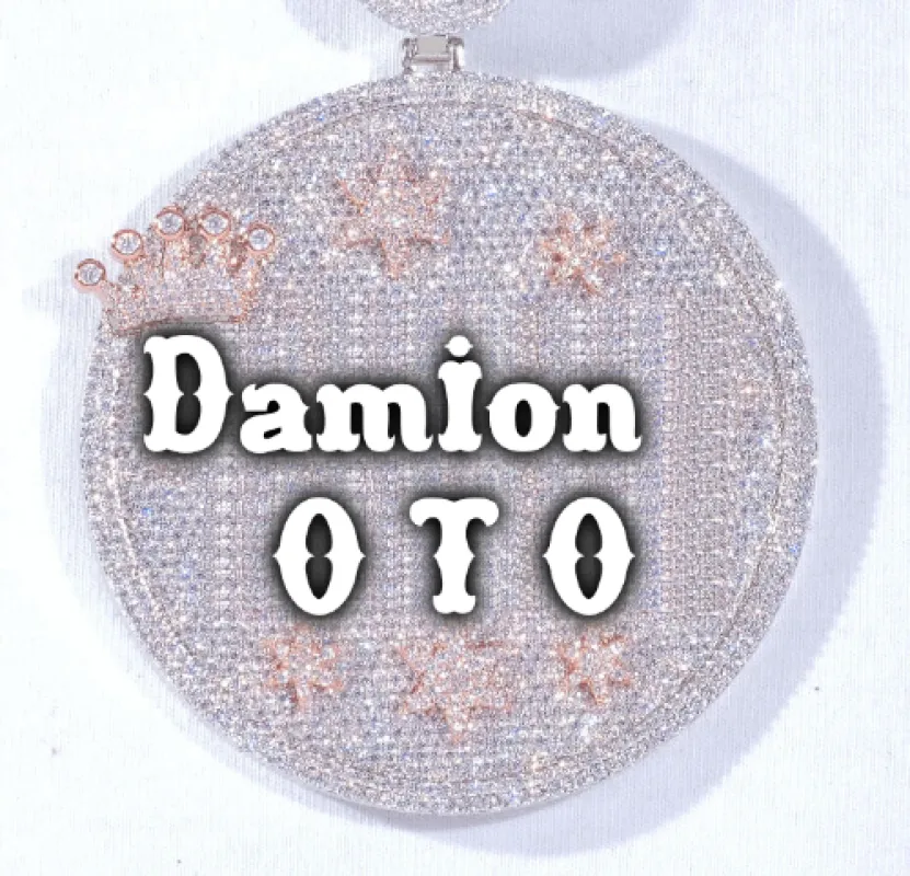 CUSTOM LETTER NECKLACE 3D BIG CROWN DISC sold by The GUU Shop