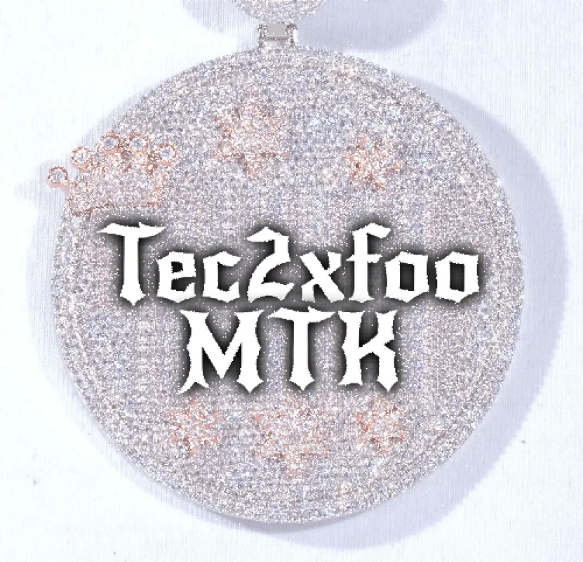 CUSTOM LETTER NECKLACE 3D BIG CROWN DISC sold by The GUU Shop