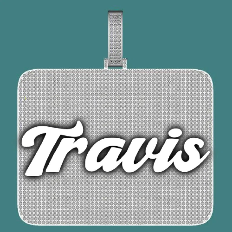 CUSTOM LETTER NECKLACE 3D BIG SQUARE made by The GUU Shop