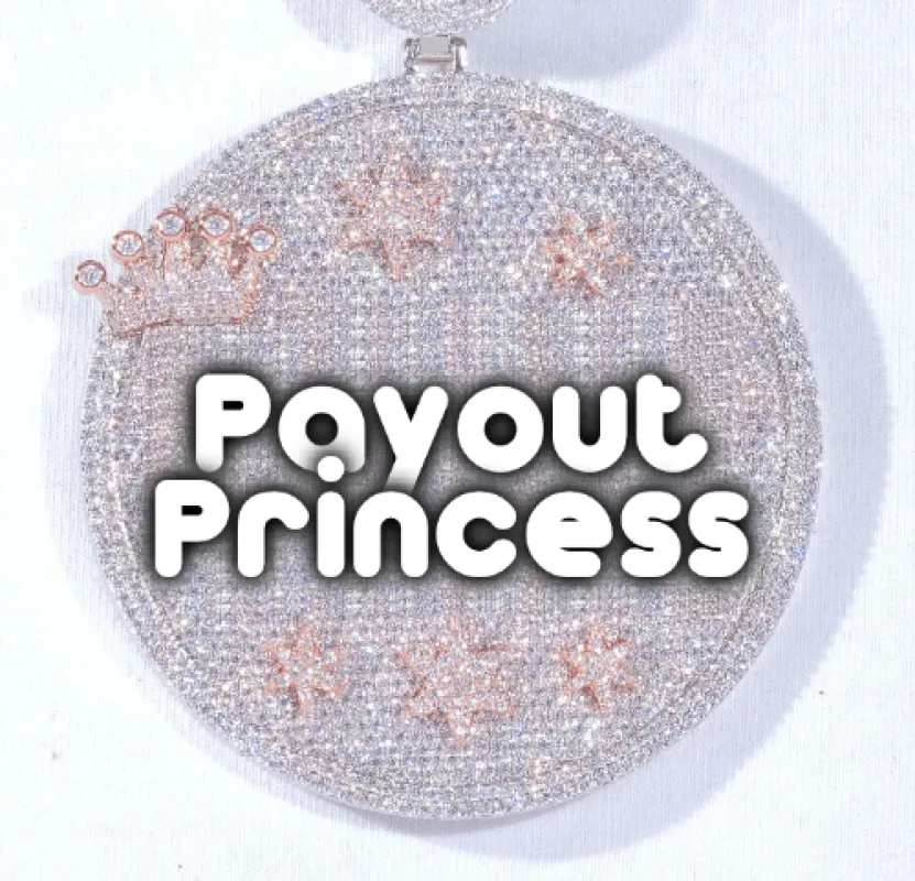 CUSTOM LETTER NECKLACE 3D BIG CROWN DISC sold by The GUU Shop