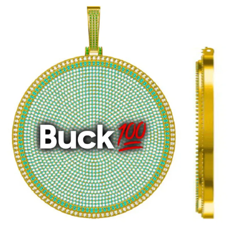 CUSTOM LETTER NECKLACE 3D BIG DISC made by The GUU Shop