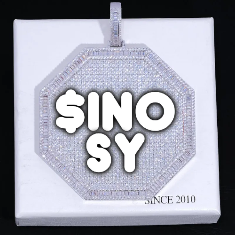 CUSTOM LETTER NECKLACE 3D BIG OCTAGON sold by The GUU Shop