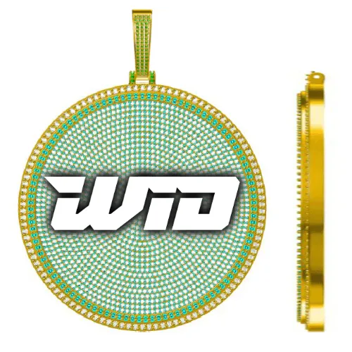 CUSTOM LETTER NECKLACE 3D BIG DISC sold by The GUU Shop