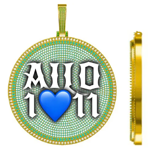 CUSTOM LETTER NECKLACE 3D BIG DISC sold by The GUU Shop