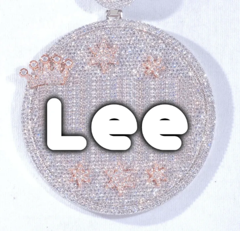 CUSTOM LETTER NECKLACE 3D BIG CROWN DISC sold by The GUU Shop