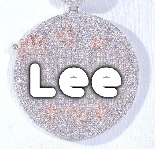 CUSTOM LETTER NECKLACE 3D BIG CROWN DISC sold by The GUU Shop