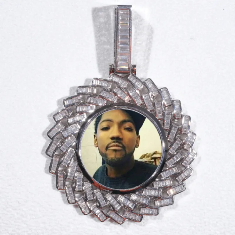 Large 3D Baguette Custom Picture Pendant sold by The GUU Shop