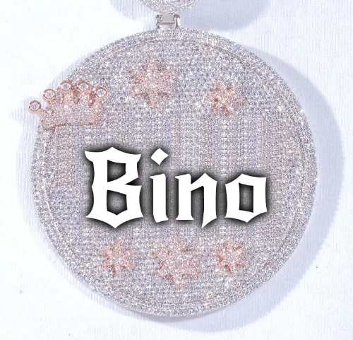 CUSTOM LETTER NECKLACE 3D BIG CROWN DISC sold by The GUU Shop