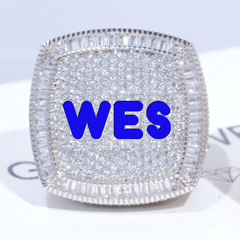 CUSTOM LETTER 3D ICED RING made by The GUU Shop