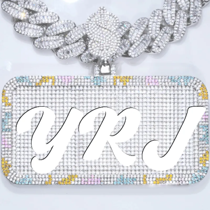 CUSTOM LETTER NECKLACE 3D COLORFUL SQUARE sold by The GUU Shop