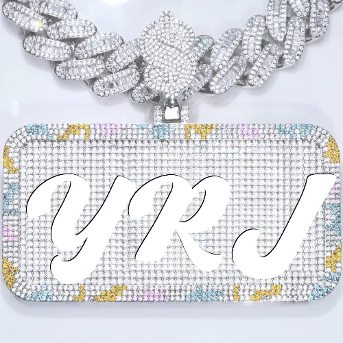 CUSTOM LETTER NECKLACE 3D COLORFUL SQUARE sold by The GUU Shop