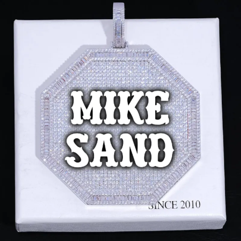 CUSTOM LETTER NECKLACE 3D BIG OCTAGON sold by The GUU Shop