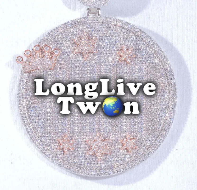 CUSTOM LETTER NECKLACE 3D BIG CROWN DISC sold by The GUU Shop