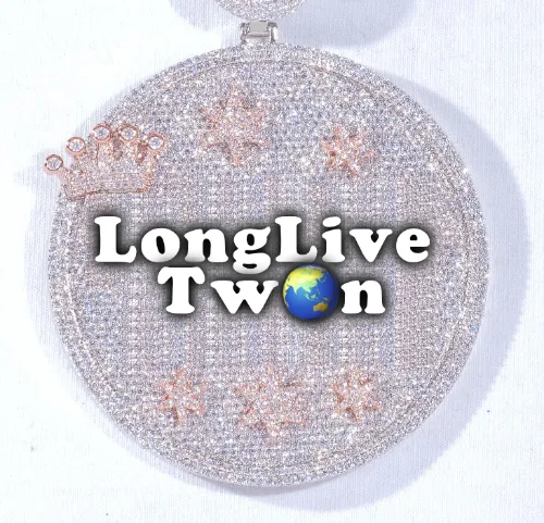 CUSTOM LETTER NECKLACE 3D BIG CROWN DISC sold by The GUU Shop