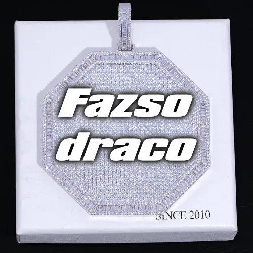 CUSTOM LETTER NECKLACE 3D BIG OCTAGON sold by The GUU Shop