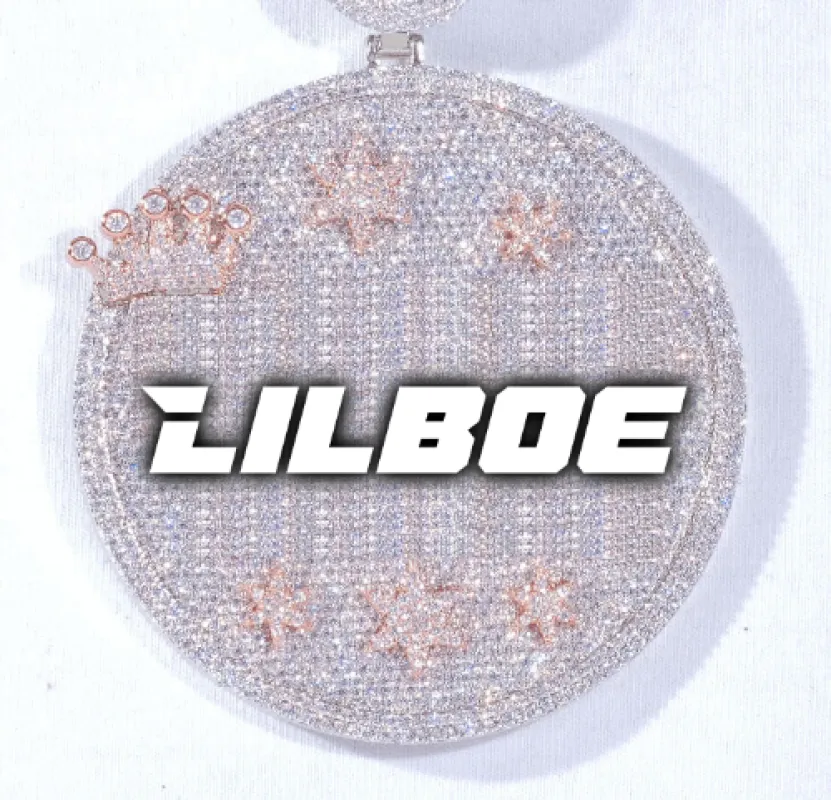 CUSTOM LETTER NECKLACE 3D BIG CROWN DISC made by The GUU Shop