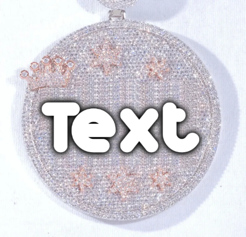 CUSTOM LETTER NECKLACE 3D BIG CROWN DISC sold by The GUU Shop