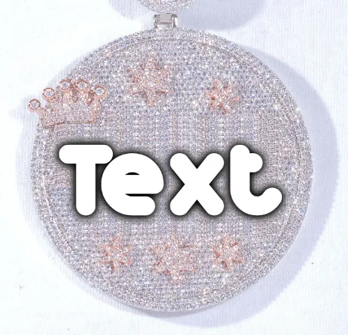 CUSTOM LETTER NECKLACE 3D BIG CROWN DISC sold by The GUU Shop