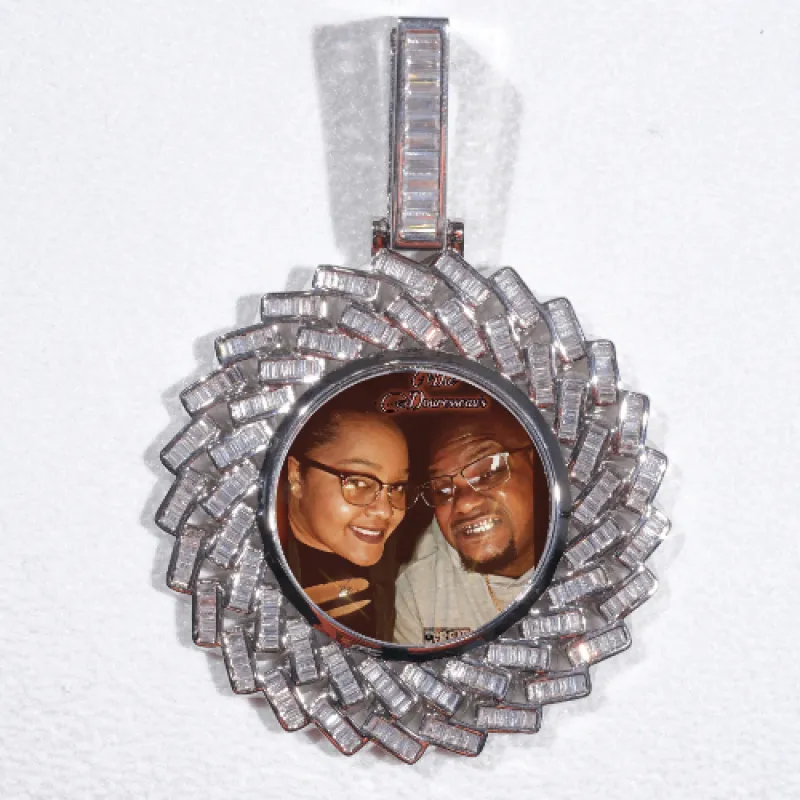 Large 3D Baguette Custom Picture Pendant sold by The GUU Shop