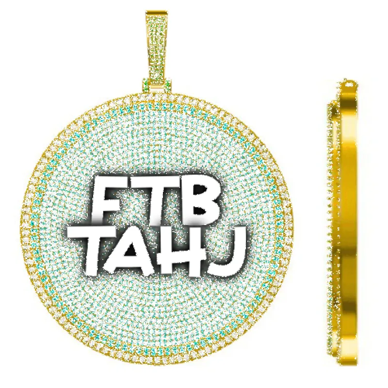 CUSTOM LETTER NECKLACE 3D BIG DISC sold by The GUU Shop