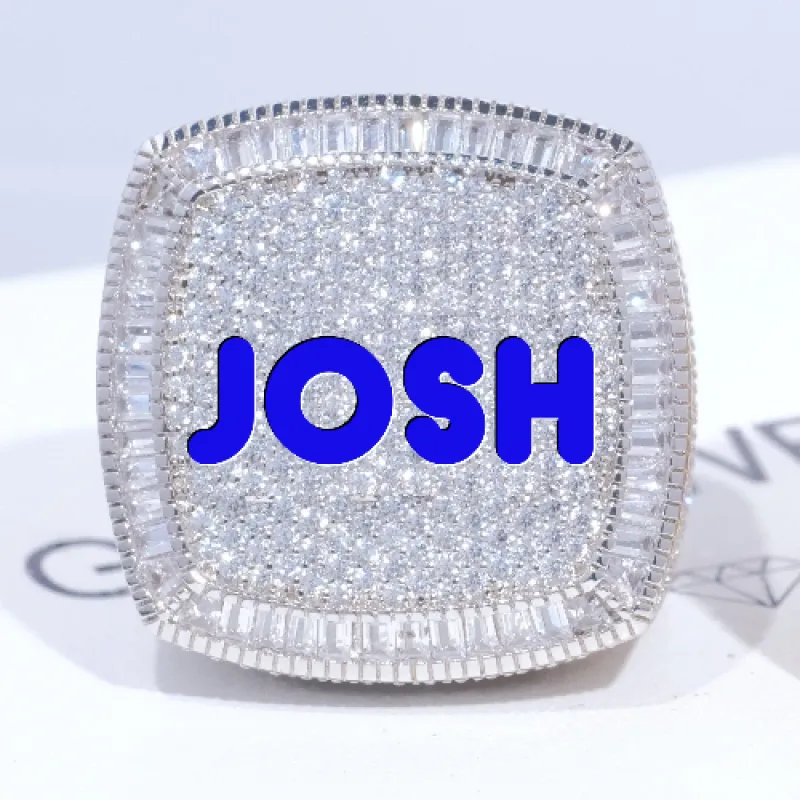 CUSTOM LETTER 3D ICED RING sold by The GUU Shop