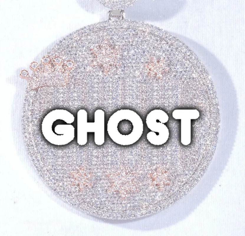 CUSTOM LETTER NECKLACE 3D BIG CROWN DISC sold by The GUU Shop