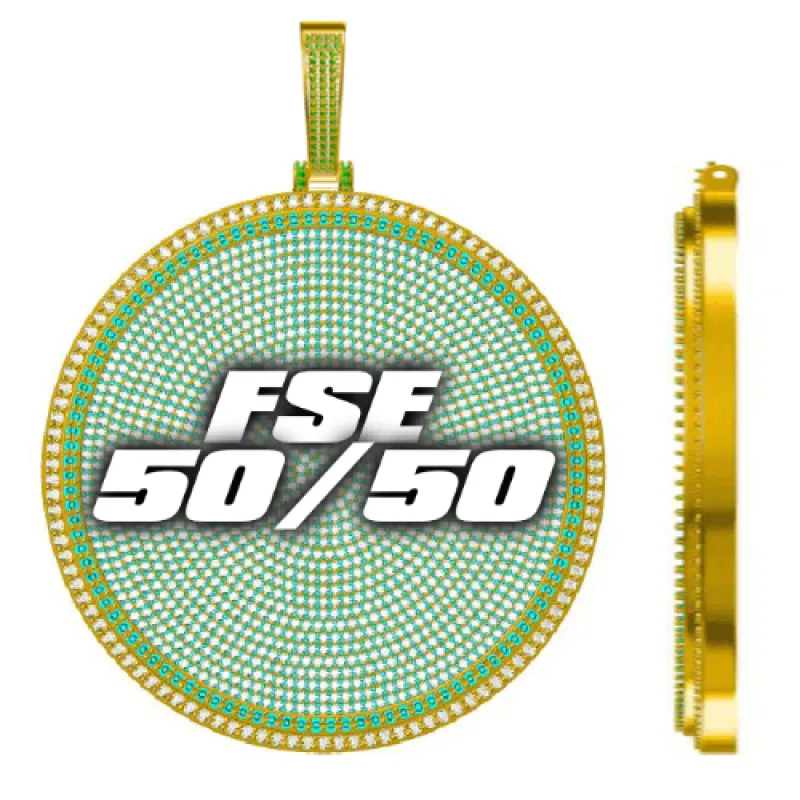 CUSTOM LETTER NECKLACE 3D BIG DISC sold by The GUU Shop