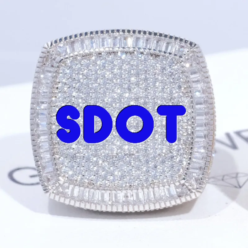 CUSTOM LETTER 3D ICED RING sold by The GUU Shop