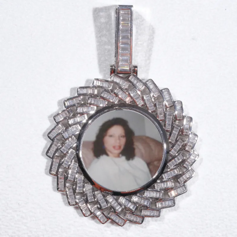 Large 3D Baguette Custom Picture Pendant sold by The GUU Shop