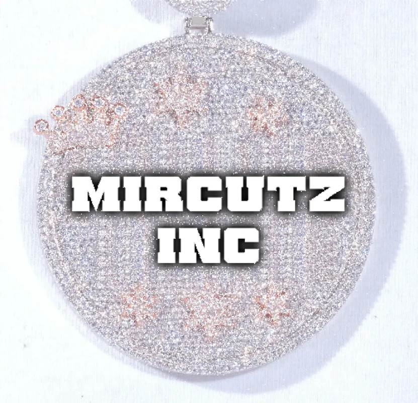 CUSTOM LETTER NECKLACE 3D BIG CROWN DISC sold by The GUU Shop