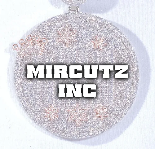 CUSTOM LETTER NECKLACE 3D BIG CROWN DISC sold by The GUU Shop