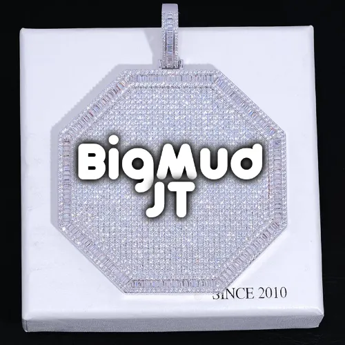 CUSTOM LETTER NECKLACE 3D BIG OCTAGON sold by The GUU Shop