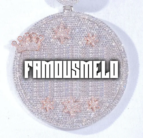 CUSTOM LETTER NECKLACE 3D BIG CROWN DISC sold by The GUU Shop