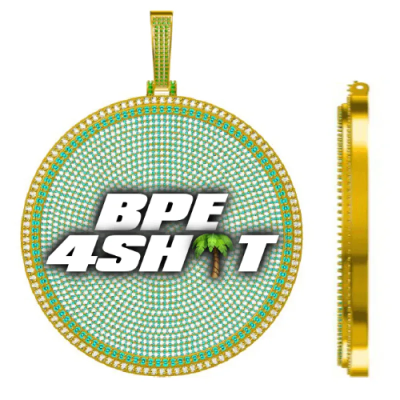 CUSTOM LETTER NECKLACE 3D BIG DISC sold by The GUU Shop