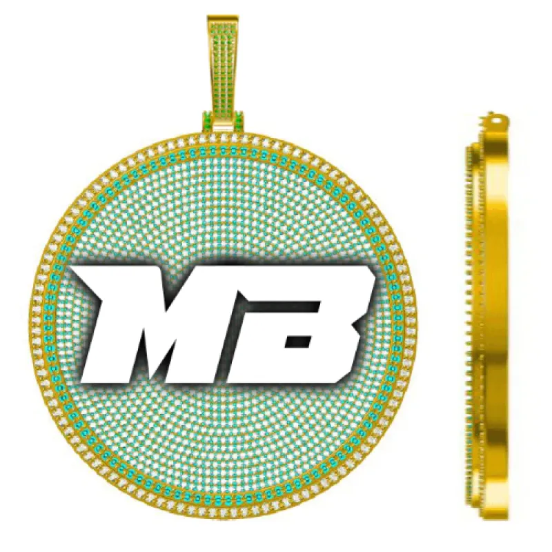 CUSTOM LETTER NECKLACE 3D BIG DISC sold by The GUU Shop