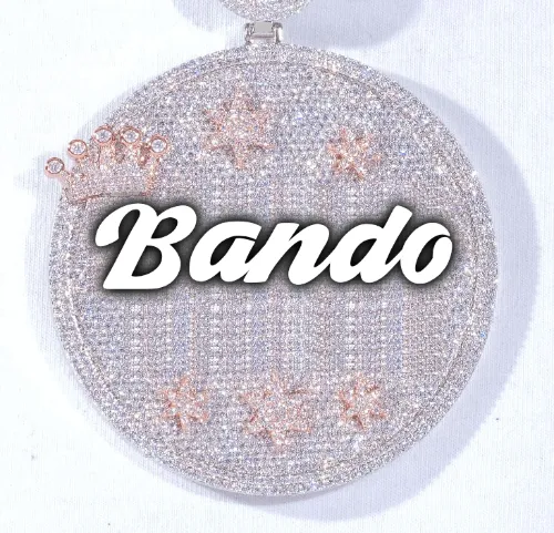 CUSTOM LETTER NECKLACE 3D BIG CROWN DISC sold by The GUU Shop