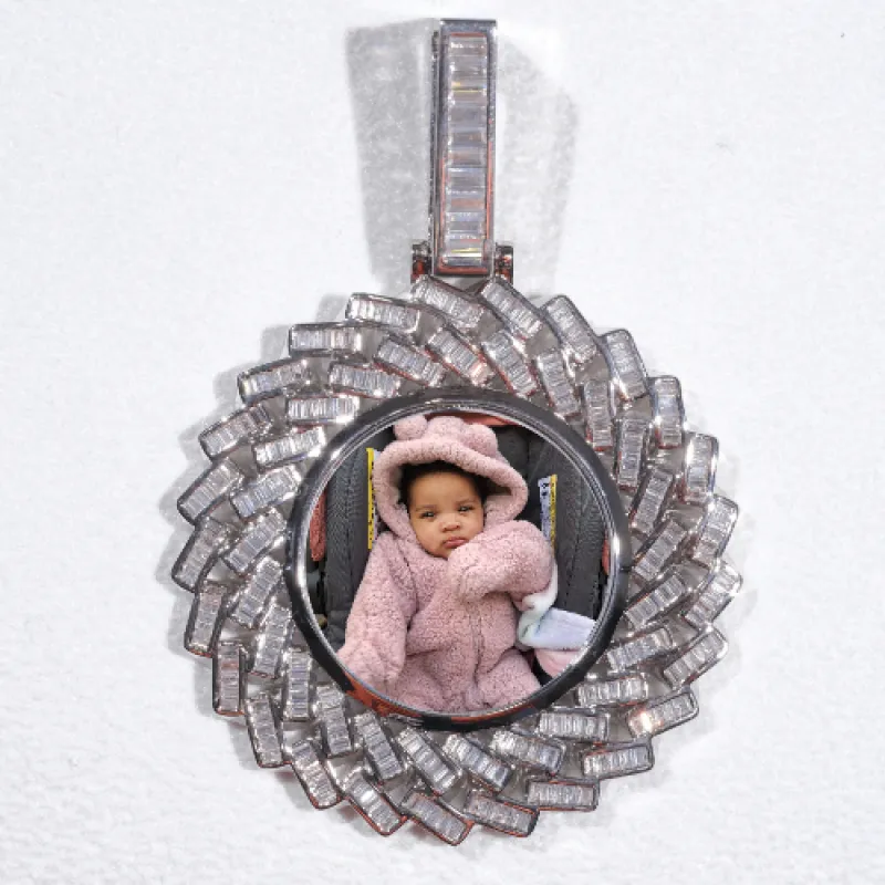 Large 3D Baguette Custom Picture Pendant sold by The GUU Shop