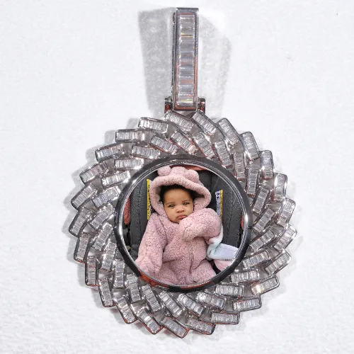 Large 3D Baguette Custom Picture Pendant sold by The GUU Shop